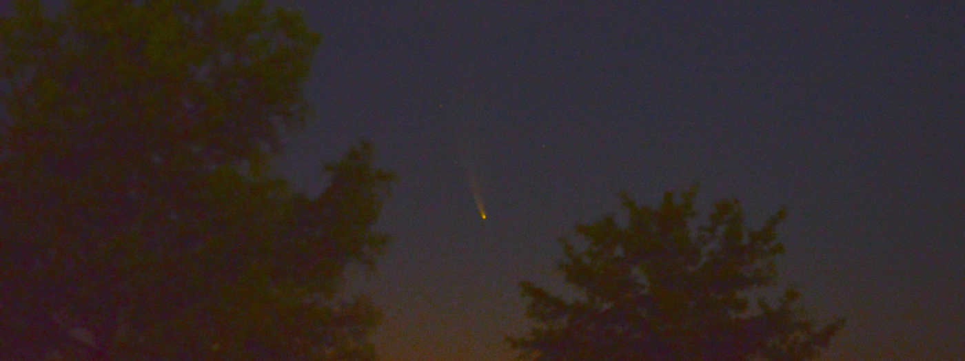 comet sighted in night sky with naked eye